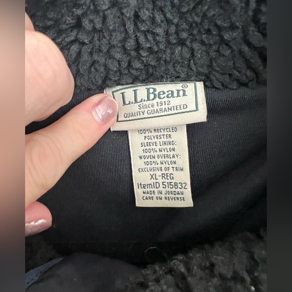 LL Bean Black Sherpa Fleece Jacket Women’s Size XL - Picture 5 of 8